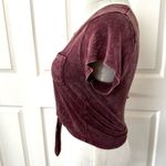 LA Hearts  burgundy short sleeved crop top Photo 3