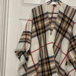 V. Fraas  Plaid Poncho in Cream, Tan, and Black Photo 2
