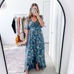 BY TIMO Blue Paisley Midi Wrap Dress Size M Photo 12