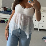 PacSun  white, floral, flowy top Photo 0