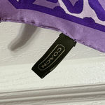 Coach 💖 Y2K Purple Animal Print Silk Scarf w/Rhinestones Photo 3