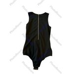 Nude apparel co black tie front bodysuit with zipper back Black Photo 5