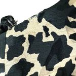 Vintage 80s Pink Black Leopard Ruched Peplum Sleeveless Silk Mini Dress size 4 Photo 9