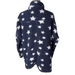 Dictionary Star Printed Sherpa Button Up Jacket Blue Size XL Photo 2