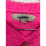 Loft  Sz M Medium BRIGHT pink stretch sweater pullover women's top crewneck Photo 4