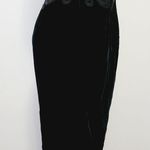 Vintage Suzelle 80s black velvet high waist pencil skirt size 6 Photo 1