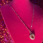 Baby Pink Heart Rhinestone Necklace Sterling Silver 925 Photo 1