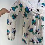 Intimissimi Silk Blouse White Purple Top Size M Photo 5