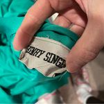 Vintage 70s Henry Singer flowy green polyester slinky pantsuit 2 piece set USA Photo 6