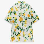 ZARA  Linen Lemons and Oranges Oversized Shirt XS but fits like Medium Photo 3