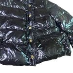 Duvetica Black Patent Real Down Coat Jacket Snap Photo 3