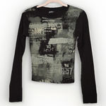 Minga London Open Your Heart Top Womens L Y2K Grunge Sheer Pop Art Size L Photo 0