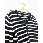 J.Crew Emilie Sweater Lady Jacket in Black Ivory Stripe Knit Cardigan Medium Photo 8