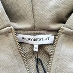 We Wore What NWT Cropped Half Zip Fleece Cotton Hoodie Long Sleeve XS Stone #3980 Photo 7