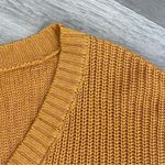 Aeropostale Waffle Knit V-neck Sweater Mecca Gold Medium Long Sleeve Photo 4