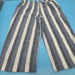 LC Lauren Conrad Lauren Conrad Linen Blend Wide Leg Cropped Pants Tan White Stripes New Womens XL Photo 2