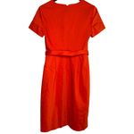 J.Crew  Short Sleeve Belted V Neck Sheath Midi Dress Lined Back Zip Up 6 Orange Photo 10