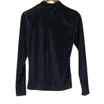 Noisy May Top Womens M Black Long Sleeve Velvet Mock Neck Ribbed Retro Sleek Photo 6