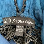 For Love & Lemons Celine Silk Crochet Long Sleeve Mini Dress Photo 5