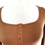 Princess Polly  brown button long sleeved bodysuit Photo 9