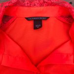 Victoria's Secret Bright Red Orange Long Sleeve Shirt Dress With lace Panels Photo 4