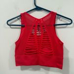 Mono B Scarlet Mesh Activewear Top Size Medium EUC Red Photo 1