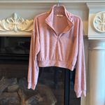 Cloud Chaser Plush Pullover Powder Blush Quarter Zip Cropped Top Womens Large  Photo 9