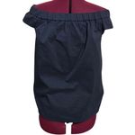 Tibi Off-the-Shoulder Sleeveless Cap Sleeve Blouse Top Curved Hemline Navy EUC 6 Photo 3