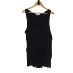 Z Supply Demi Slub Romper Womens Sleeveless Scoop Neck Black Large NWOT Photo 1