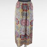 Emerald Yellow Medallion Chiffon Maxi Skirt Size Large Photo 3