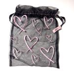 Victoria's Secret  Drawstring Logo Heart Mesh  Accessories Bag NWT Photo 3