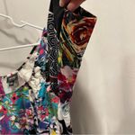 Adorable floral fusion boat neck shift dress pockets Nicole Miller stretchy Pink Size 16 Photo 5