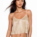 Victoria's Secret Gold Strappy Crop Top Shimmery Women's Size Large Photo 0