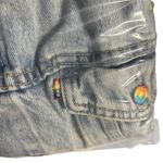Levi's  Premium Pride LGBTQ+ Rainbow Denim Jean‎ Jacket XXL Distressed Photo 7