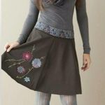 Matilda Jane  Finn Gray Floral Embroidery Circle Skirt Photo 0