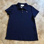 š Pappagallo pullover short sleeve solid navy blue polo top large Photo 0