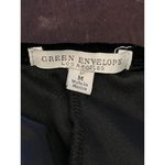 Green Envelope Dress Womens Medium Black Velvet Ruffle Sleeve Tunic Party Photo 3