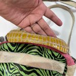ebarrito Small Crossbody Leather Handbag Green Zebra Snake Print Multi Color Y2K Photo 5