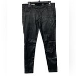 AG Adriano Goldschmied  Black Coated Wax Skinny‎ Legging Jeans Sz 32 Faux Leather Photo 2