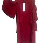 Revolve  Three Eighty Two burgundy Melania butterfly 🦋 shoulder mini dress Photo 0