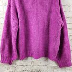 Line and Dot  Bennett Sweater in Plum Size Medium Turtleneck Long Sleeve Knit Photo 5