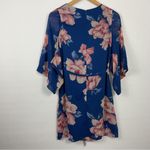 Lulus  Joyful Noise Denim Blue Floral Print Mini Dress Size‎ XS Photo 2