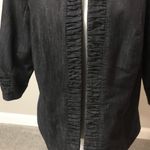 Dress Barn Heathered Black Open Front "Jean Jacket" Lined Blazer with ruched trim Photo 1