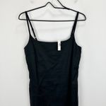 Madewell  Squareneck Romper Jet Black Minimalist Linen Blend Classic US 6 NWT Photo 7