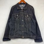 Venezia 18/20 Dark Wash Denim Jacket Jean Trucker Western Buttoned Retro Classic Black Photo 1