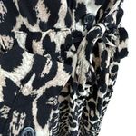 Cannes Women's Size 6 Leopard Long Sleeve Front Button Tie Waist Maxi Dress Black Photo 12