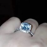 Stunning Silver Princess Cut 2.5 Carat CZ Statement Ring Size 7 Photo 2