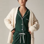 J.Crew  Dreamy cotton-blend pajama top Deep Forest Photo 0