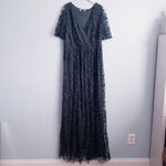 Baltic Born Marseille Green Leaf Embossed Tulle Maxi Dress Photo 2