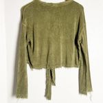 Free People Green Emmas Tie Henley Sweater Top Size XS Photo 3